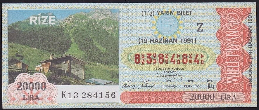 1991 19 Haziran Yarım Bilet - Z Serisi