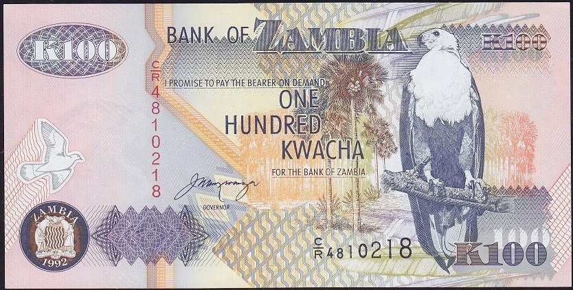 Zambia 100 Kwacha 1992 Çil