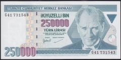 7.Emisyon 3.Tertip 250000 Lira G41 731543 Çil