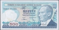 7.Emisyon 1.Tertip 500 Lira A68 187281 Çil