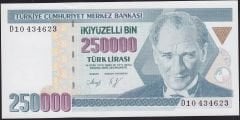 7.Emisyon 1.Tertip 250000 Lira D10 434623 Çil