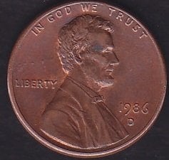 Amerika 1 Cent 1986 D