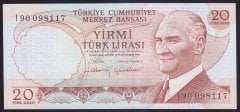 6.EMİSYON 4.TERTİP 20 LİRA I90 098117 ÇİLALTI ÇİL