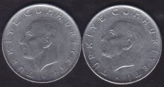 1974 Yılı 1 Lira (Ters Düz Takım)