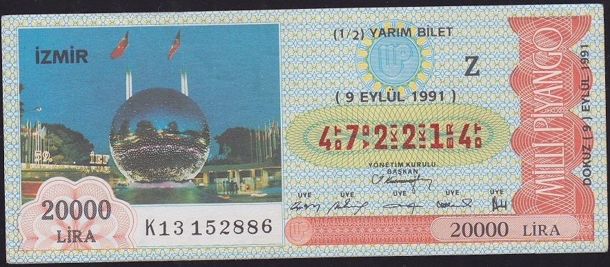 1991 9 Eylül Yarım Bilet - Z Serisi