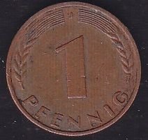 Almanya 1 Pfennig 1950 J