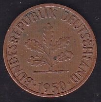 Almanya 1 Pfennig 1950 J