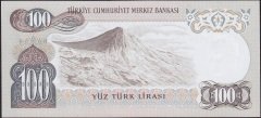 6.Emisyon 1.Tertip 100 Lira B71 083799 Ççt Çilaltı (Belirgin bir kat yoktur)