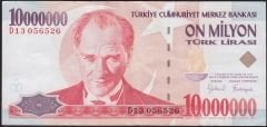 7.Emisyon 10 000 000 Lira D13 056526 Çok Çok Temiz