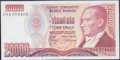 7.Emisyon 1.Tertip 20000 Lira C64 674465 Çilaltı Çil