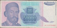 Yugoslavya 50000 Dinar 1993 Çok Temiz