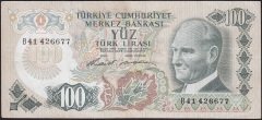 6.Emisyon 1.Tertip 100 Lira B41 426677 Çok Temiz+