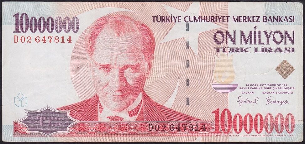 7.Emisyon 10 000 000 Lira D02 647814 Çok Temiz