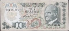 6.Emisyon 1.Tertip 100 Lira B34 231864 Çok Temiz+