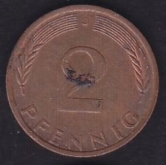 Almanya 2 Pfennig 1971 J