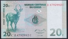 KONGO 20 CENTİMES 1997 ÇİL