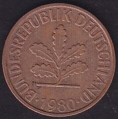 Almanya 2 Pfennig 1980 J