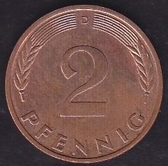 Almanya 2 Pfennig 1985 D