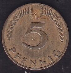 Almanya 5 Pfennig 1950