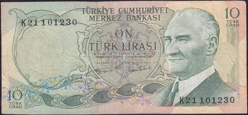 6.Emisyon 2.Tertip 10 Lira K21 101230 Çok Temiz