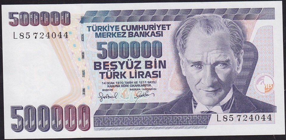 7.Emisyon 4.Tertip 500000 Lira L85 724044 Çil