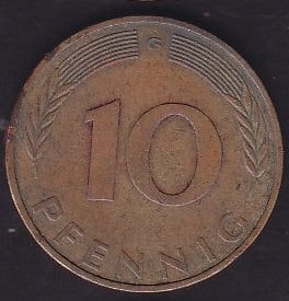 Almanya 10 Pfennig 1971 G