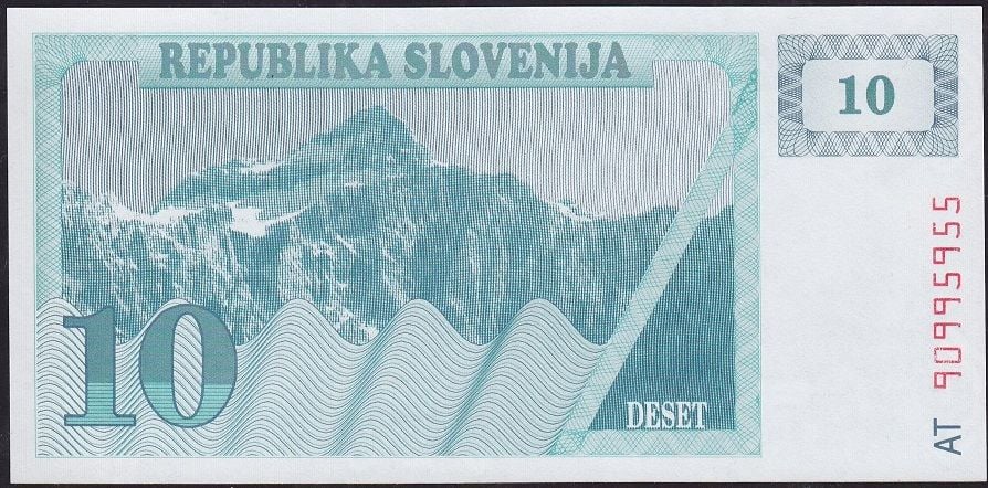 Slovenya 10 Tolarjev 1990 Çil Pick 4