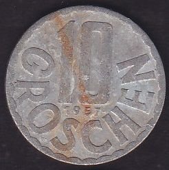 Avusturya 10 Groschen 1957