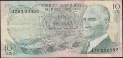 6.Emisyon 2.Tertip 10 Lira J76 186892 Çok Temiz