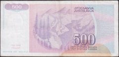 Yugoslavya 500 Dinar 1992 Çok Temiz