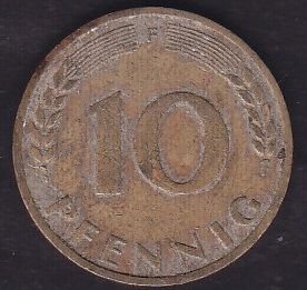 Almanya 10 Pfennig 1950 F