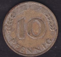 Almanya 10 Pfennig 1950 F