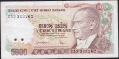 7.Emisyon 2.Tertip 5000 Lira C53 343262 Çok Temiz