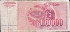 Yugoslavya 100000 Dinar 1989 Temiz