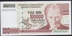 7.Emisyon 3.Tertip 100000 Lira J65 622530 Çilaltı Çil