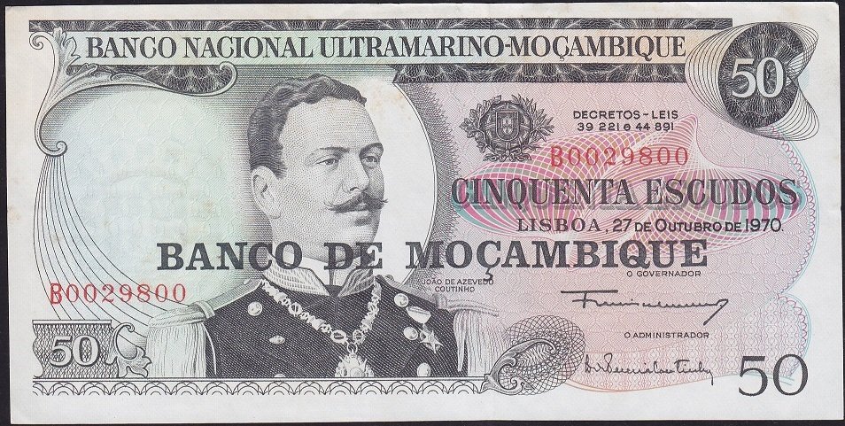 Mozambik 50 Escudos 1970 Ççt +