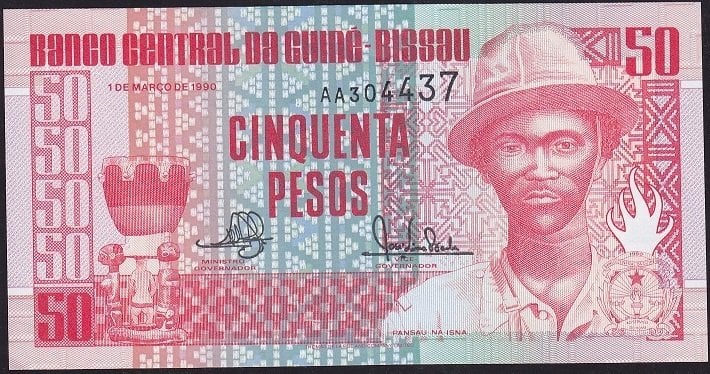 Guine Bissau 50 Pesos 1990 Çilaltı Çil Pick 10