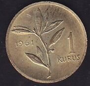 1961 Yılı 1 Kuruş Çilaltı Çil