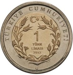 2012 Yılı1 Lira Kızıl Geyik Bimetal Hatıra Para Çil