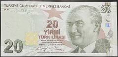 9.Emisyon 5.Tertip 20 Lira F001 6037xx Çil