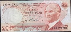 6.Emisyon 2.Tertip 20 Lira E55 079920 Çok Çok Temiz