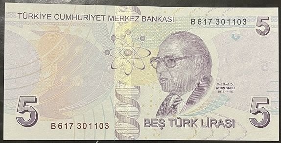 9.Emisyon 2.Tertip 5 Lira B617 301103 Çil