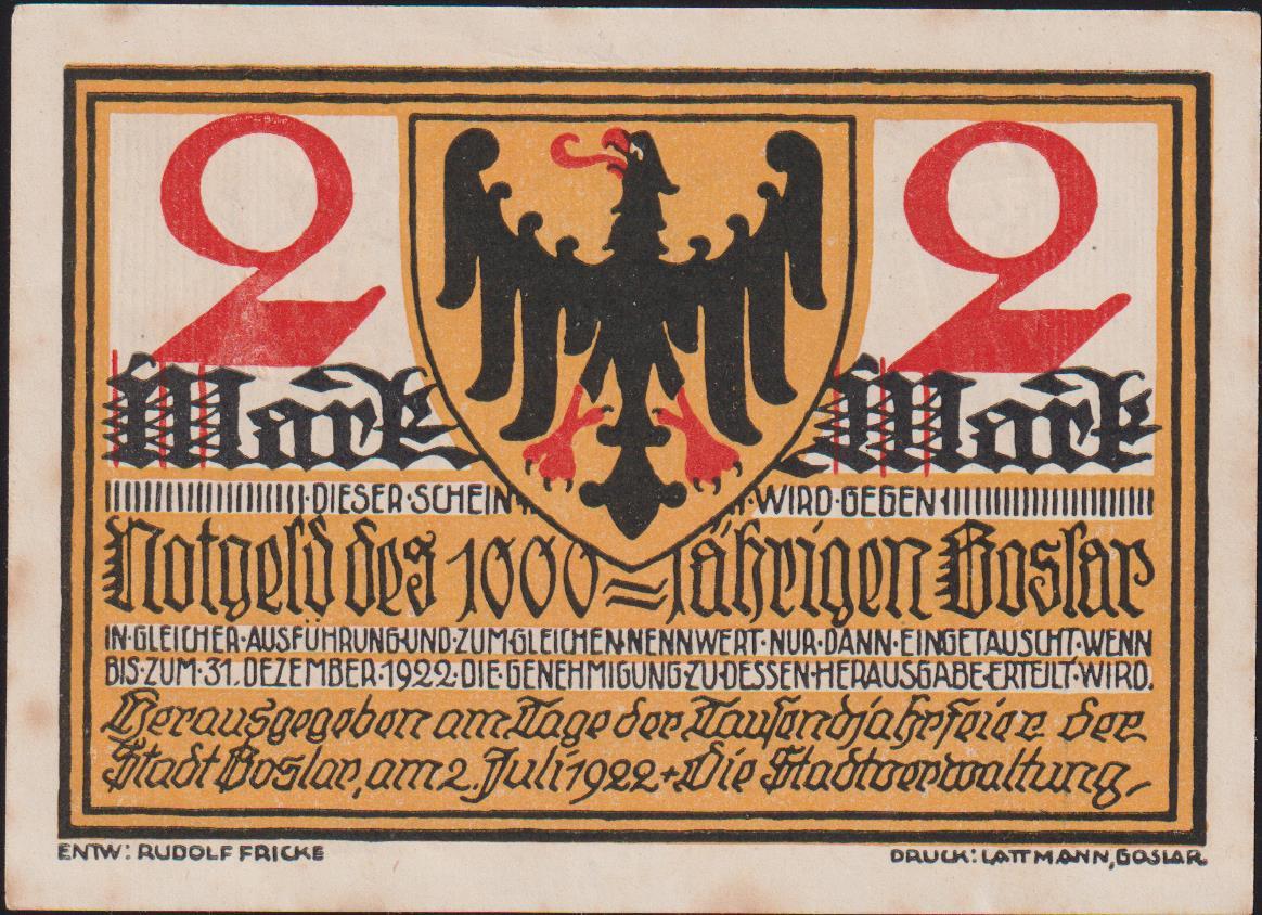 Almanya 2 Mark Notgeld 1922 Çilaltı Çil