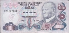 6.EMİSYON 2.TERTİP 1000 LİRA D78 897787 ÇÇT ÇİLALTI