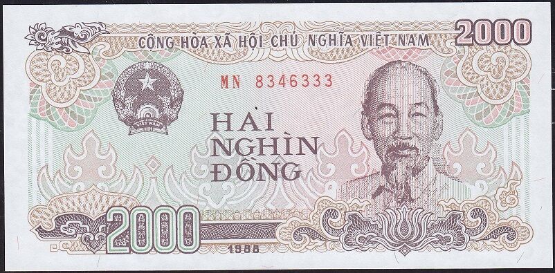 Vietnam 2000 Dong 1988 Çil Pick 107a ( 333 )