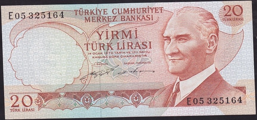 6.Emisyon 2.Tertip 20 Lira E05 325164 Çilaltı Çil