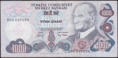 6.EMİSYON 2.TERTİP 1000 LİRA D64 637193 ÇOK TEMİZ +