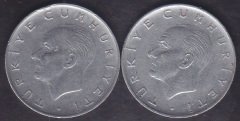 1973 Yılı 1 Lira Temiz (Ters Düz Takım )