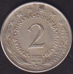 Yugoslavya 2 Dinar 1972