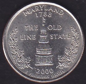 Amerika Çeyrek Dolar 2000 D Hatıra Maryland